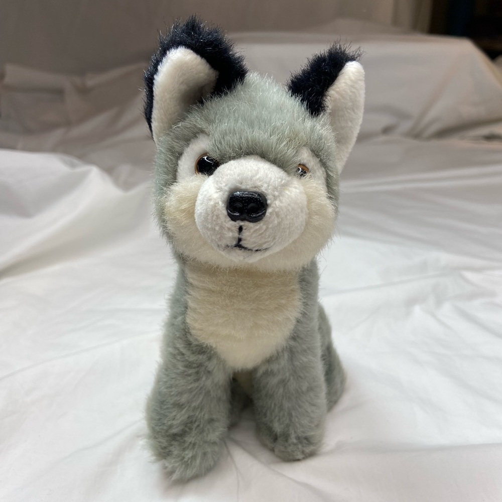 Siberian Husky Puppy Stuffed Plush Grey and Cream Animal